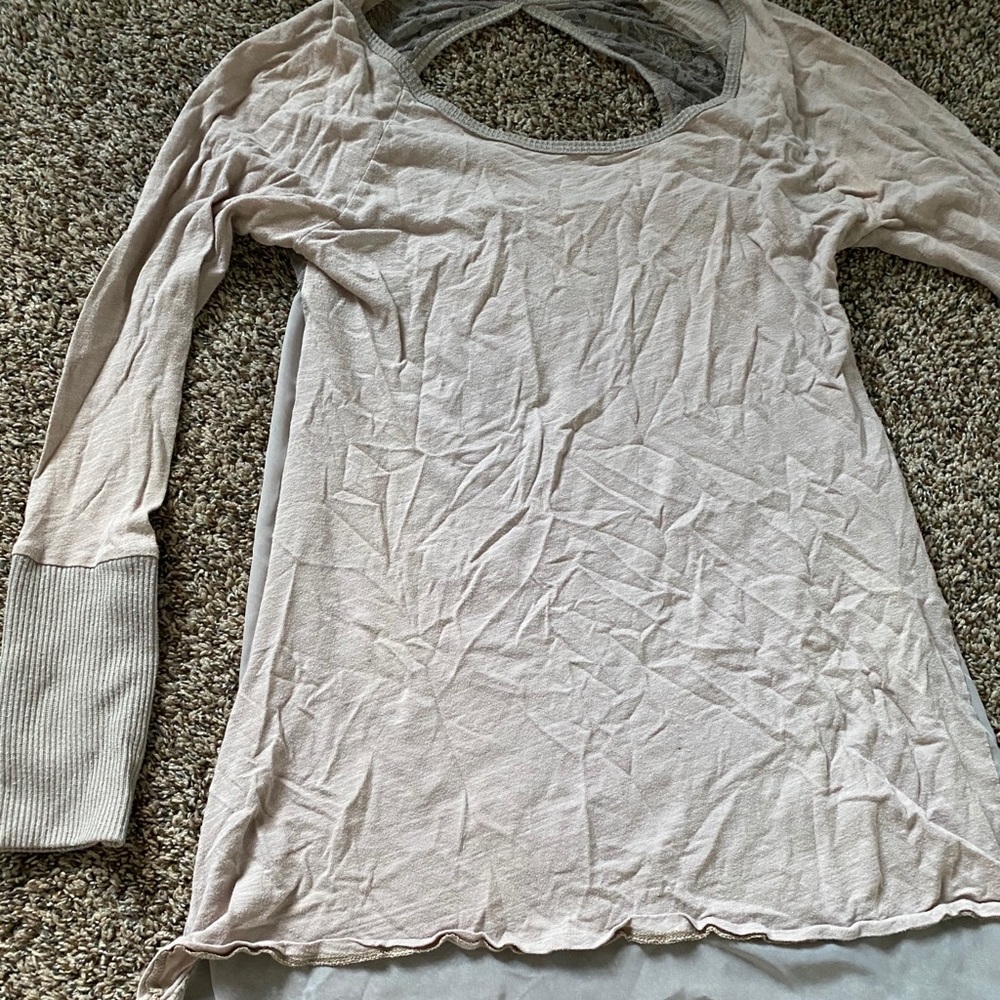 High low satin blouse with long sleeves